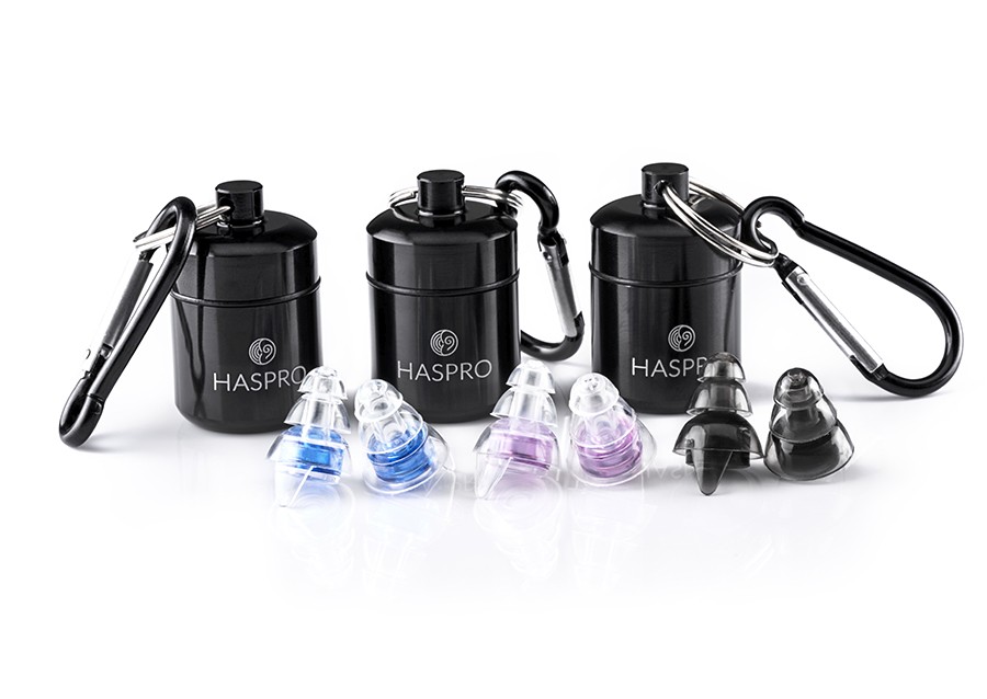 Black Haspro Pure Music Ear Plugs,Musicians Earplugs Advanced Membrane Acoustic Filter Two Sizes Small & Regular