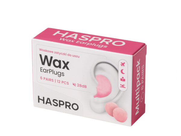 HASPRO Wax Earplugs - 6 Pairs