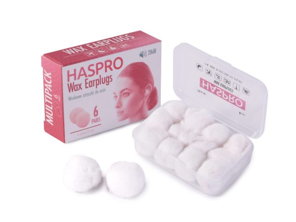 HASPRO Wax Earplugs - 6 Pairs