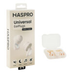 HASPRO Universal - zatyczki przeciwhałasowe do uszu, uniwersalne - beżowe, SNR 29 dB