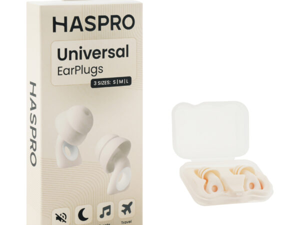 HASPRO Universal - zatyczki przeciwhałasowe do uszu, uniwersalne - beżowe, SNR 29 dB